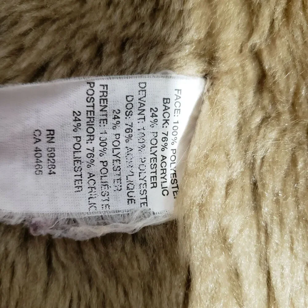 The Children's Place Beige faux suede and fur Coat jacket buttons Girls M (7/8)